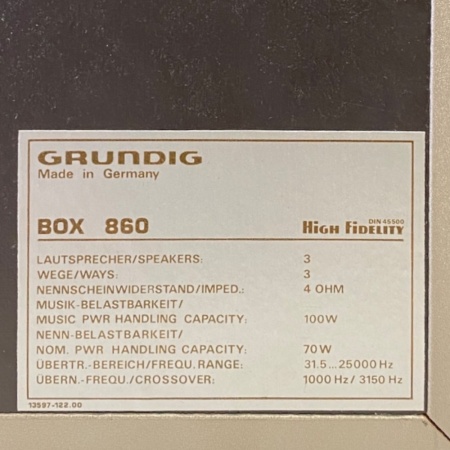 Grundig Box 860 Speakers