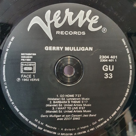 Gerry Mulligan And The Concert Jazz Band On Tour