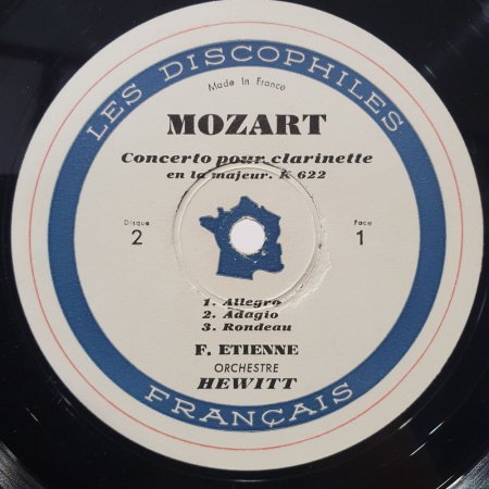 Quintette Pour Clarinette En La Majeur / Concerto Pour Clarinette En La Majeur