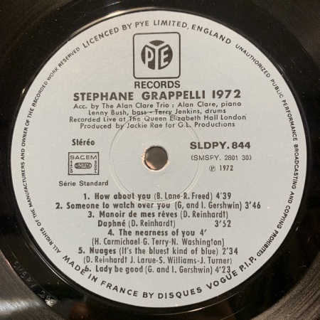Stéphane Grappelli 1972 Recorded Live At The Queen Elizabeth Hall London